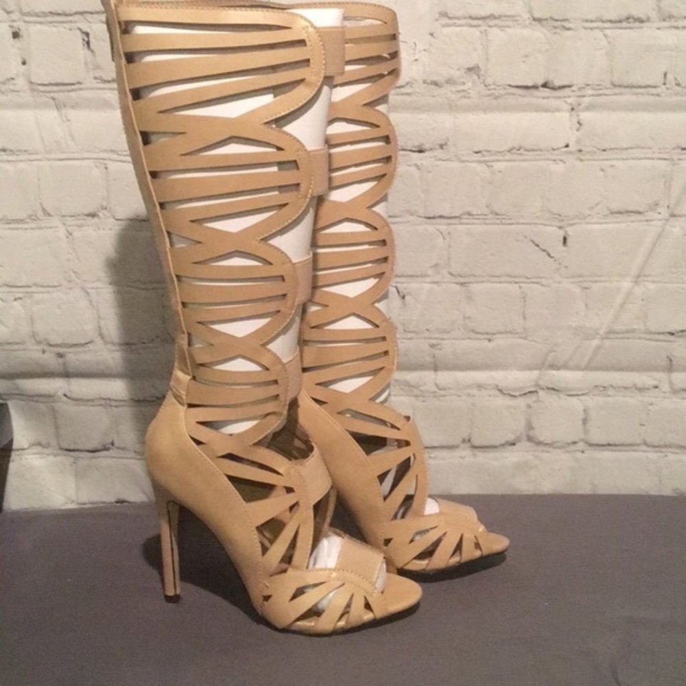 NIB Gladiator Style High Heel Boots, Multiple Szs - Picture 4 of 8